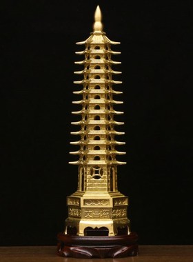 铜文昌塔十三层精工款办公室书房卧室书桌9层13层黄铜文昌塔摆件