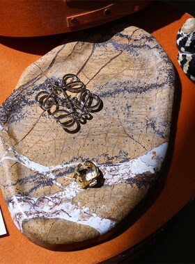 CMYD 自然的意趣藏于生活之中 天然大理石托盘摆件桌面首饰收纳盘