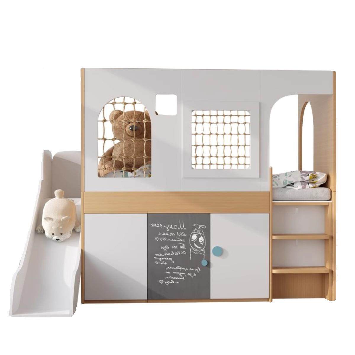 儿童小户型桌带书8011-5多功能儿童半高床树屋儿童床床衣柜体上床,淘宝优惠券,粉丝福利购,淘宝优惠卷