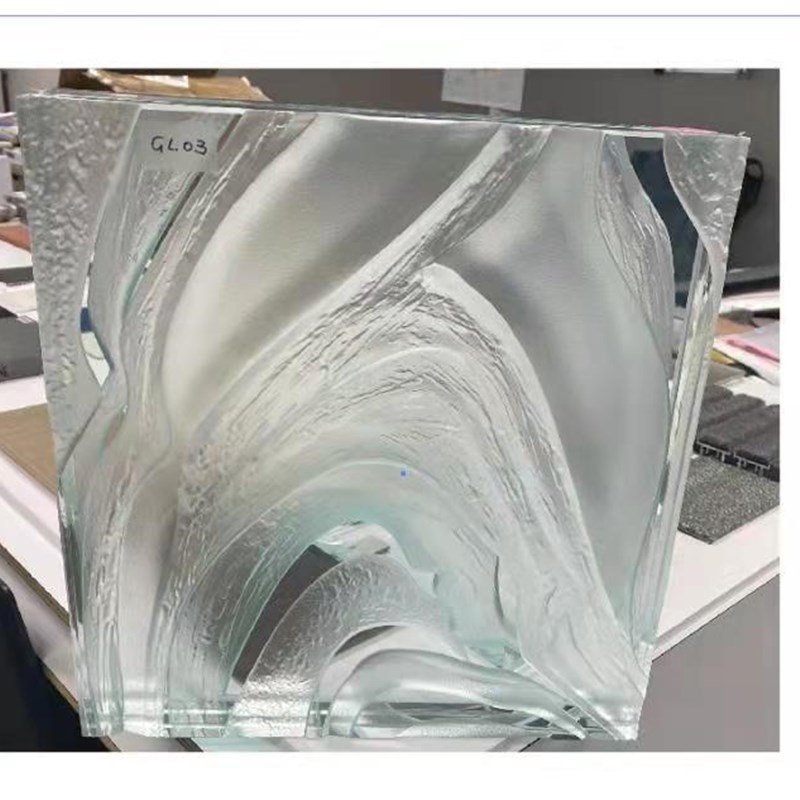 定制钢化雕刻夹胶玻璃 夹丝玻璃 烤漆玻璃 玄关隔断客厅 入户安装 - 图3