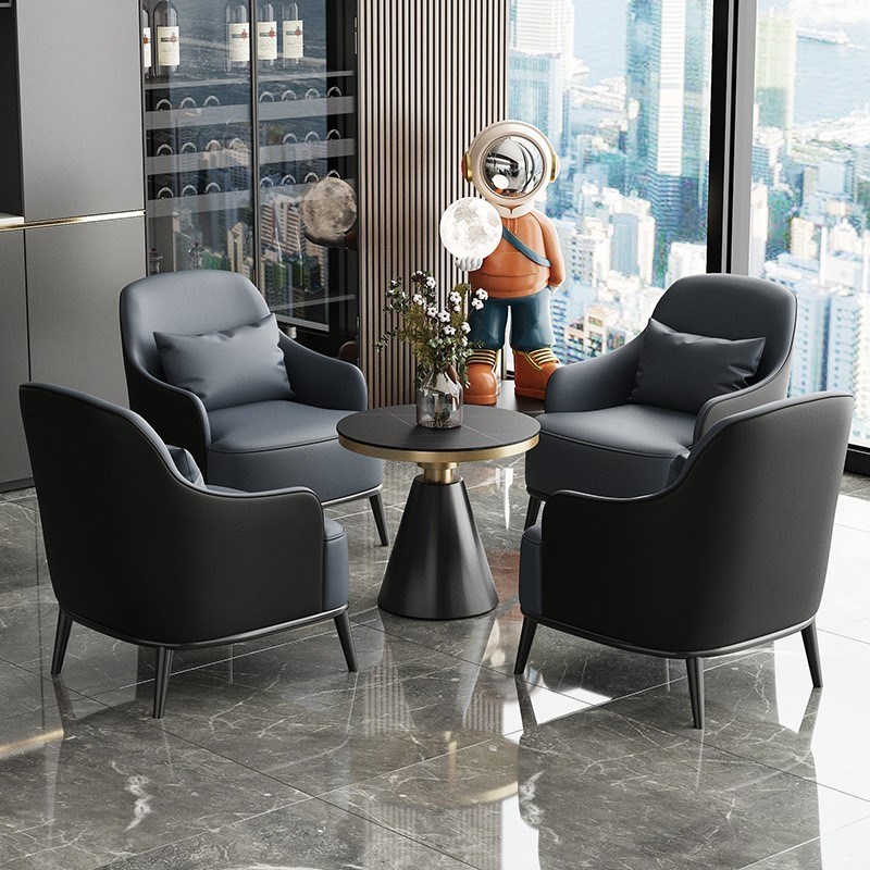 现代简约阳台酒店单人洽谈沙发椅高靠背美容院商务休闲售楼处洽谈 - 图1
