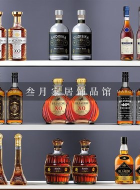 白兰地XO洋酒烈酒样板房间酒柜客厅装饰品摆件办公室酒吧仿真洋酒