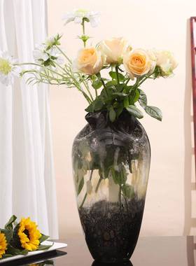 轻奢--手工饰玻璃花瓶高档装小众复古客厅电视柜茶风几装摆件水培