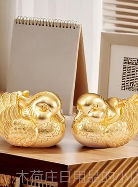 正品炳仁铜金喜良缘鸳件一对家朱居卧室礼品美好祝福摆结婚礼鸯品