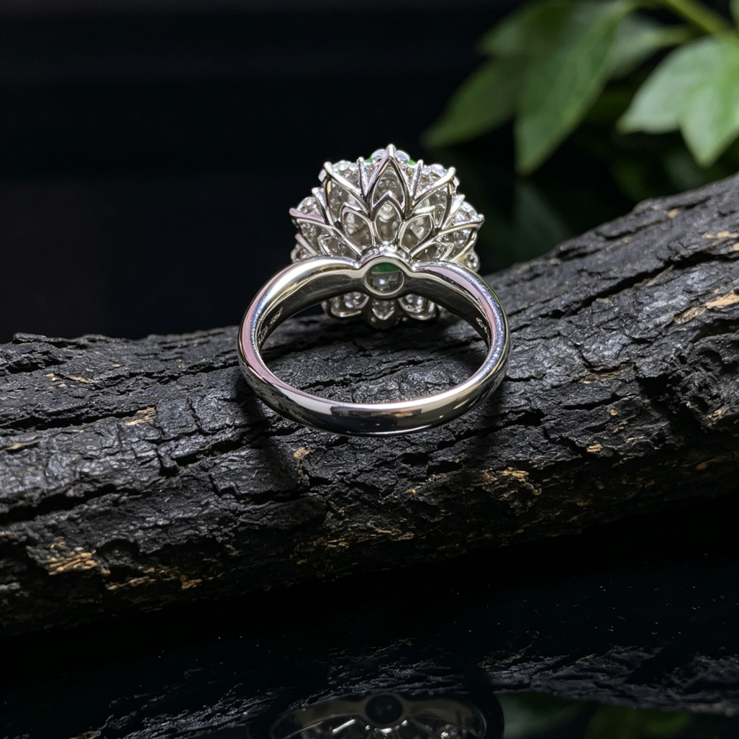 Cuizhijiang A-grade ice-green jadeite 18K gold ring