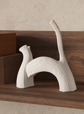 中古侘寂风陶瓷装饰品摆件高级感酒柜高档小众艺术品壁龛器皿组合