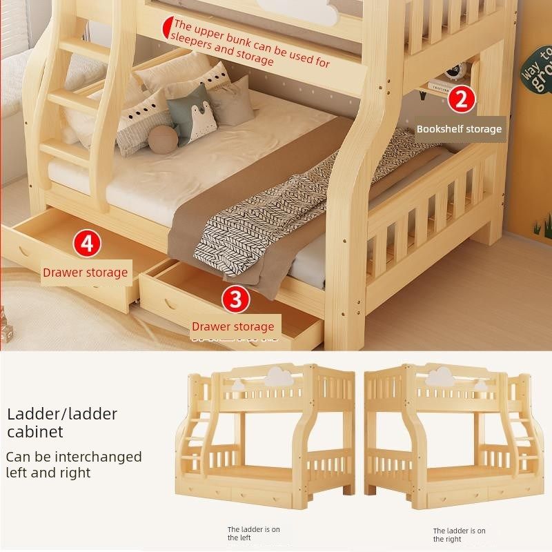 全实木上下铺子母床上下床双层床多功能高低床儿童床大人两层木床,淘宝优惠券,粉丝福利购,淘宝优惠卷
