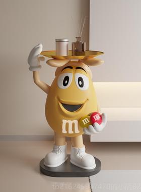 高档mm豆人艺置术轻奢沙客厅大型电视柜品发边床头物架落地软装饰