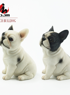 吉佳美YFA新款斗牛犬坐姿小法斗车内摆件法牛仿真动物狗模型