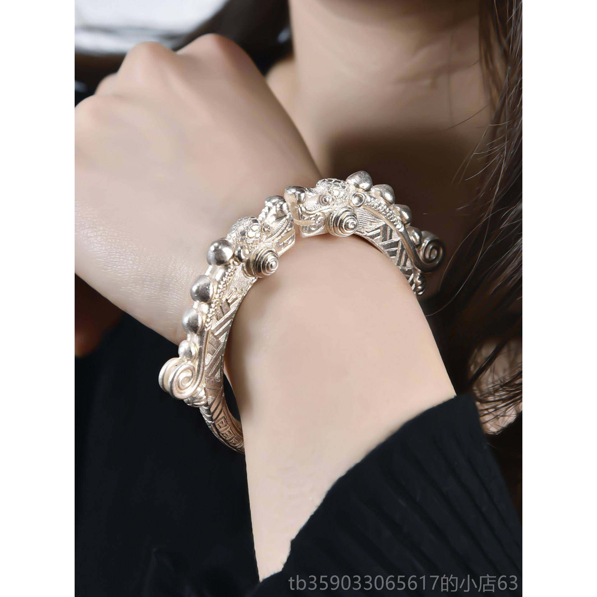 正品古手镯纯银中国风99风男9纯银手女镯中性女活口时尚个性潮龙,淘宝优惠券,粉丝福利购,淘宝优惠卷