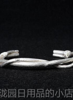 正品VIX师TORM正品990足银手镯 原计创设制款纯手工作藤条镯子 现