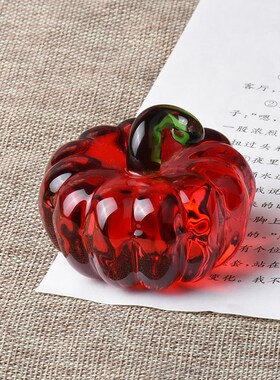 创意水晶南瓜镇纸 镇尺 文房毛笔书法小楷专用压纸家居装饰摆件