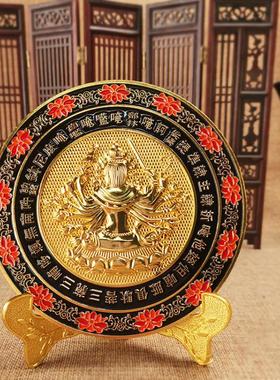 合金准提镜摆件准提宝镜准提菩萨铜镜挂饰铜镜家居客厅装饰品