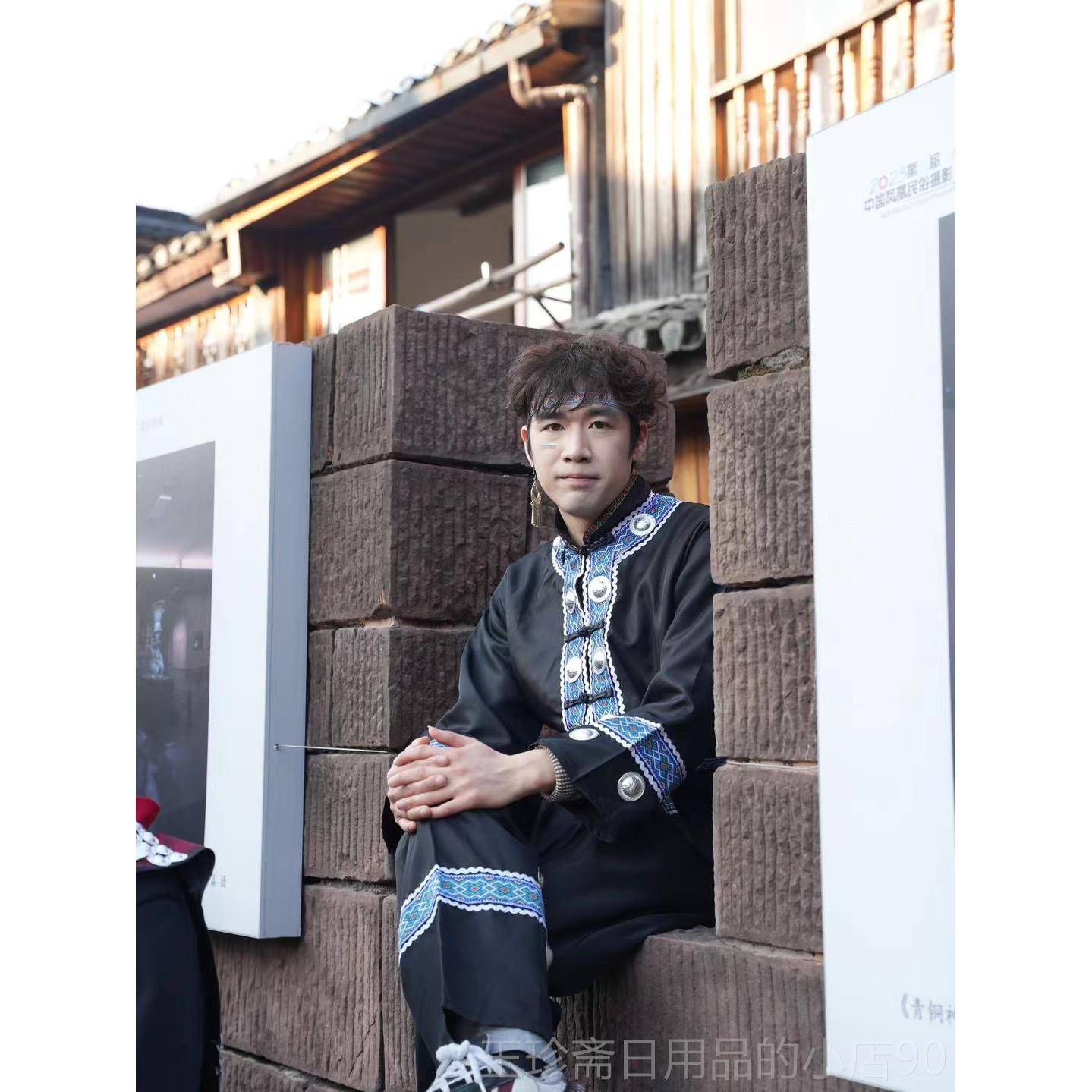 正品族数苗族贵州西舞台服装土家族舞蹈服装湘少民族表演苗服装 - 图0