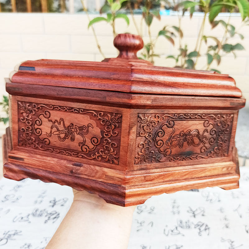 小叶紫檀果盒家用客厅茶几复古装饰红木糖果盒带盖干果盒木质中式,淘宝优惠券,粉丝福利购,淘宝优惠卷