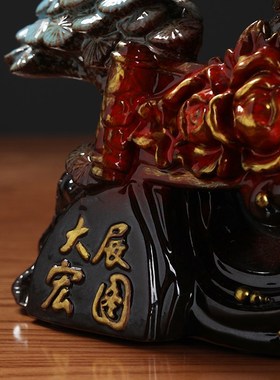 东方泥土《大展宏图》陶瓷老鹰摆件家居客厅办公室桌面博古架装饰