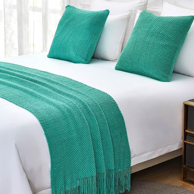 民宿床尾巾床尾装饰公寓沙发搭巾家用酒店床盖针织床尾毯宾馆床旗,淘宝优惠券,粉丝福利购,淘宝优惠卷