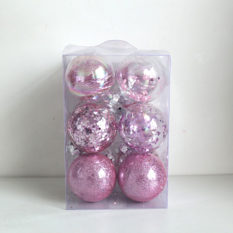 6cm耶诞球粉色吊饰幻彩商场店铺橱窗挂饰耶诞树挂件耶诞节装饰品,淘宝优惠券,粉丝福利购,淘宝优惠卷