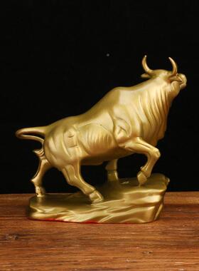 工铜牛摆件抬135头旺市牛牛气势如虹生室肖牛办公桌面摆件艺品