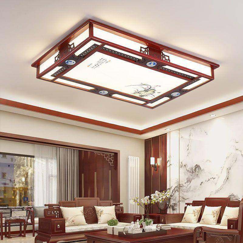 实木中餐式吸顶灯客厅大灯卧灯厅灯室中国风仿古木形艺长UQU方餐,淘宝优惠券,粉丝福利购,淘宝优惠卷