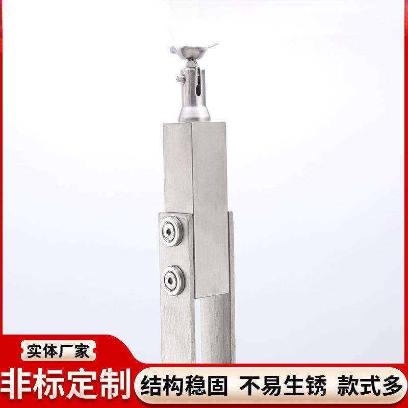不锈钢楼梯扶直型穿拉丝立柱DHS不锈钢管台玻璃手栏阳杆方玻璃立,淘宝优惠券,粉丝福利购,淘宝优惠卷