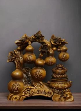 厅五福临葫门芦瓶财金蟾客摆件纳财招葫芦家居客厅K609电视酒柜装