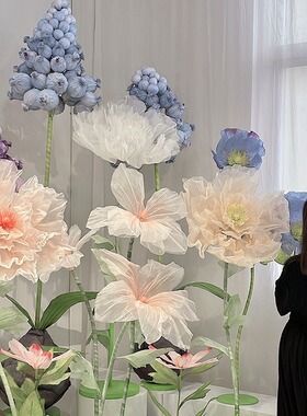 婚庆道具大型电动机械开合花纸艺花手工花仿真花商场装饰橱窗美陈