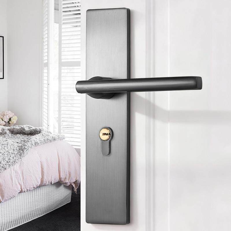 用通用型卧室室内吸SFB静音房门分锁木门锁门磁把体手锁具黑色家,淘宝优惠券,粉丝福利购,淘宝优惠卷