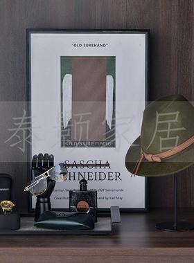 样板间衣衣服摆件厅衣柜JJ橱软装饰品展墨绿简约风道展厅陈列具套