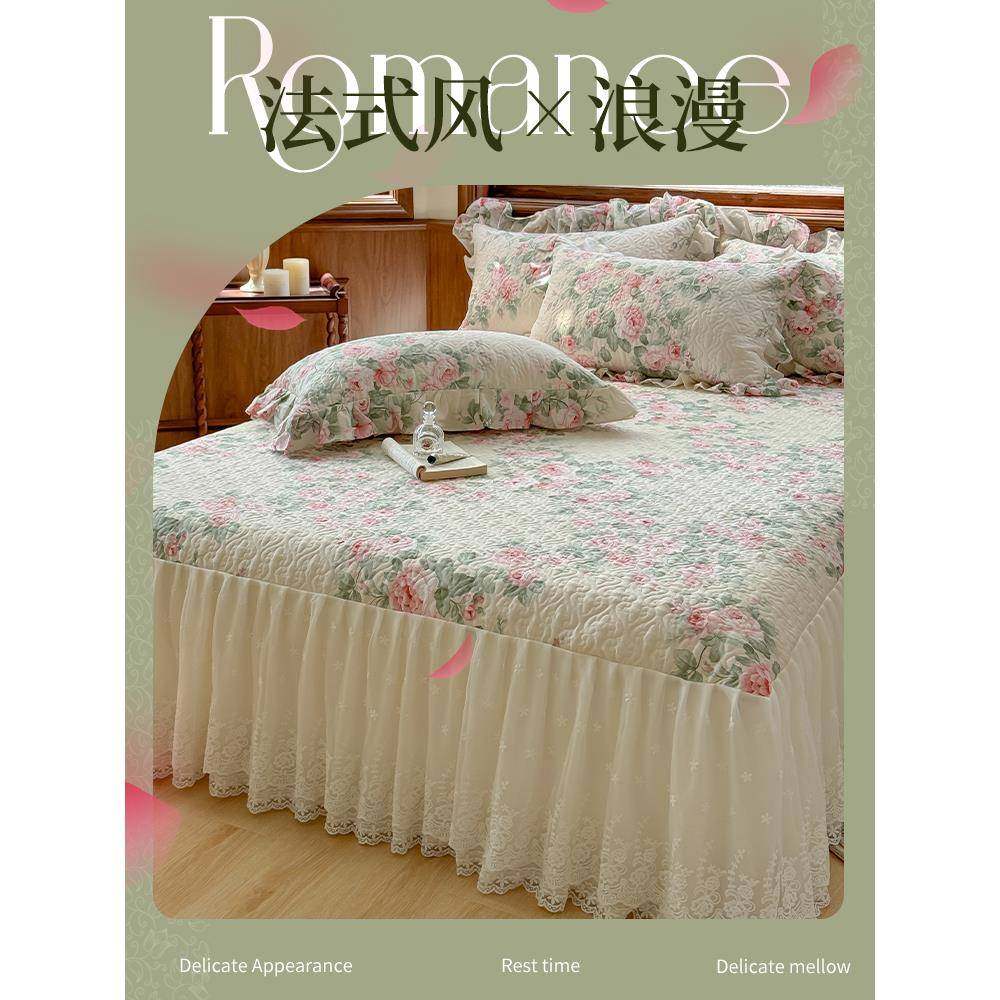 全棉夹棉新床笠带边床裙罩单件2025SX202408护款防尘保罩套纯棉四,淘宝优惠券,粉丝福利购,淘宝优惠卷