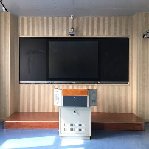 学校教室讲台木质地台站台半圆形钢架舞台幼儿园口才培训班演讲台 - 图0