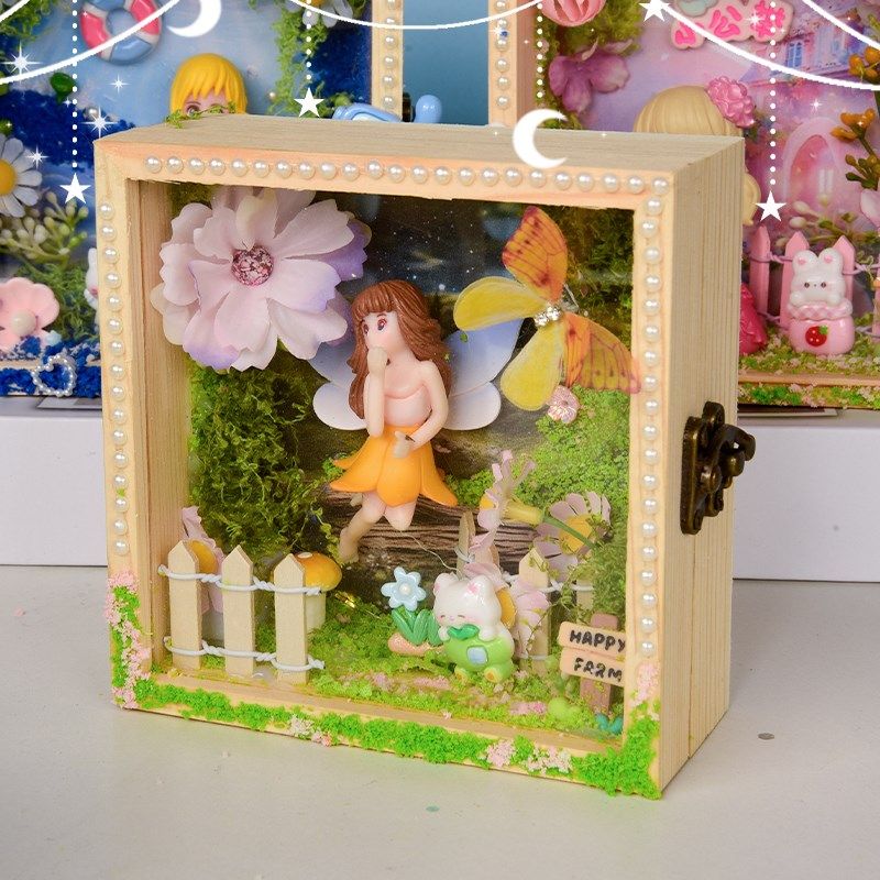 儿童创意DIY手工立体微场景灯光画材料包益智女孩玩具桌面摆件,淘宝优惠券,粉丝福利购,淘宝优惠卷