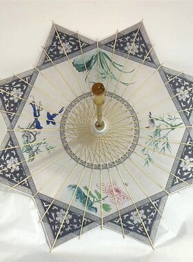来图定制八角非遗手工艺桐油纸伞汉服摄影婚礼舞蹈装饰晴雨两用伞