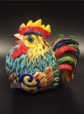 陶瓷工艺品石湾公仔动物十二生肖可爱小鸡客厅家居简约创意摆件