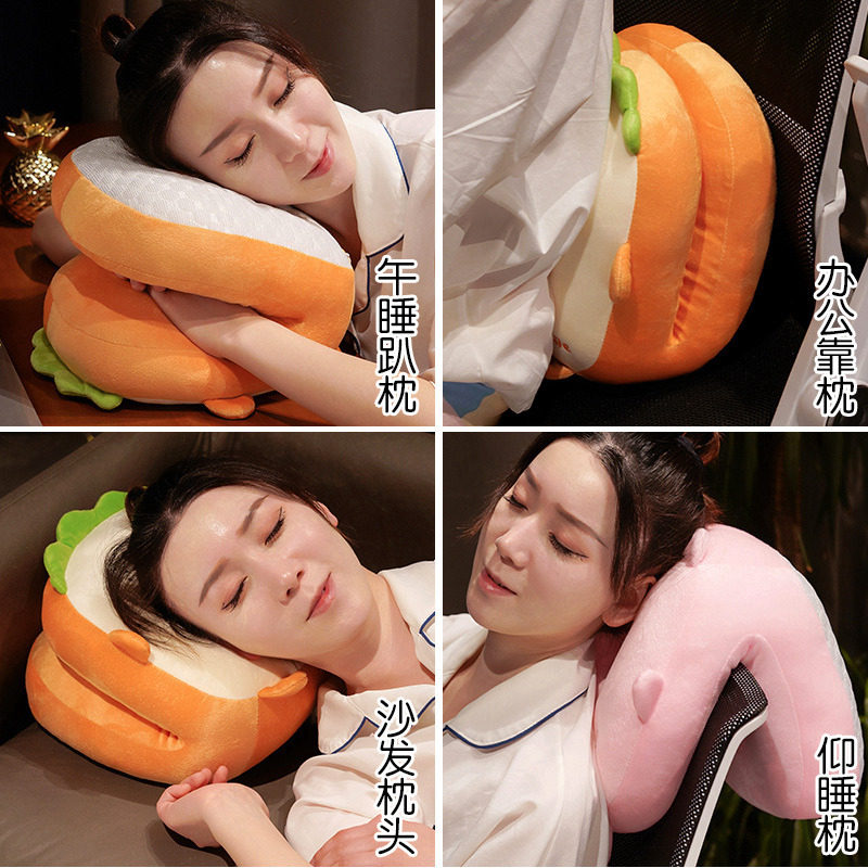 卡通冰豆豆午睡枕趴睡枕头办公室午休专用学生教室儿童睡觉抱枕女,淘宝优惠券,粉丝福利购,淘宝优惠卷