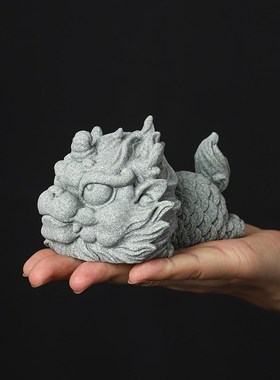 国风麒麟摆件招财客厅桌面家居鱼缸造景茶宠老物件装饰工艺品礼品