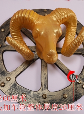蒙古族特色勒勒车轱辘仿古实木木质车轮铆钉传统牛车轱辘木车轮
