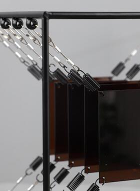 现代简约高居级玄1472感金属亚克叠影结构几何艺力术摆件客厅关家