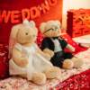 High-end Winnie wedding products, new high-end bed-pressed dolls, a pair of wedding pillows, wedding celebrations, wedding hall, bear, newlyweds