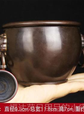 高档铜缸铜摆件聚古宝缸盆黄米缸故宫铜缸铜百福缸小水缸复缸礼品