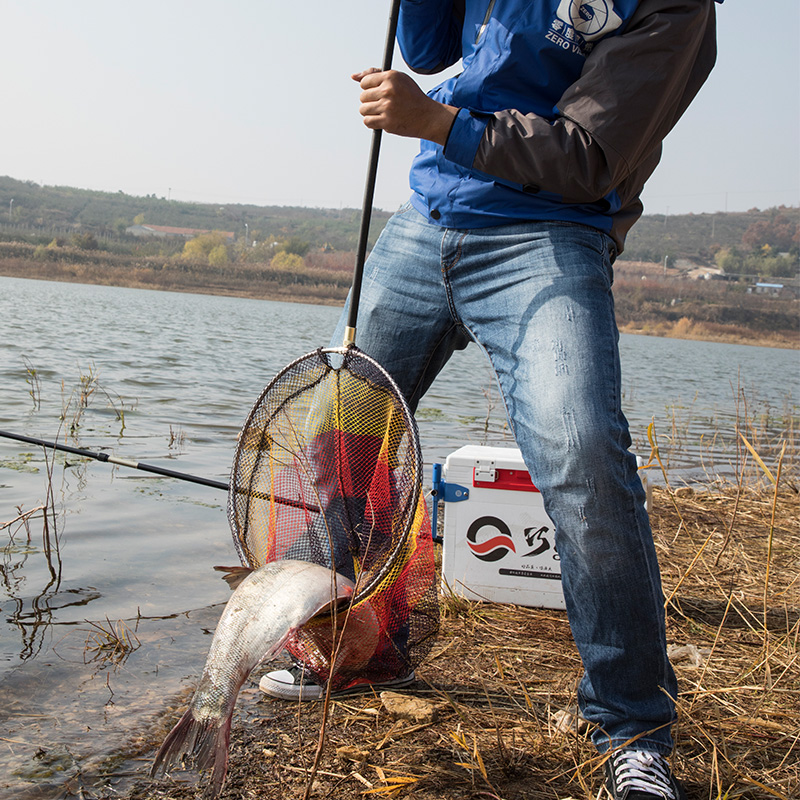 加粗碳素抄网杆钓鱼抄网竿伸缩操网抄鱼干折叠头捞鱼网兜渔具用品 - 图0