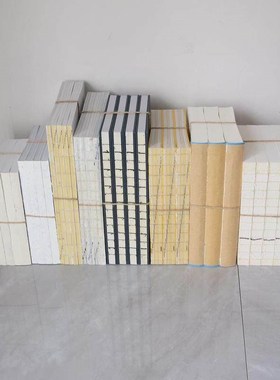 裸脊线装书芯饰品 样板房装饰真书块 撕去书皮的白色道具书摆件