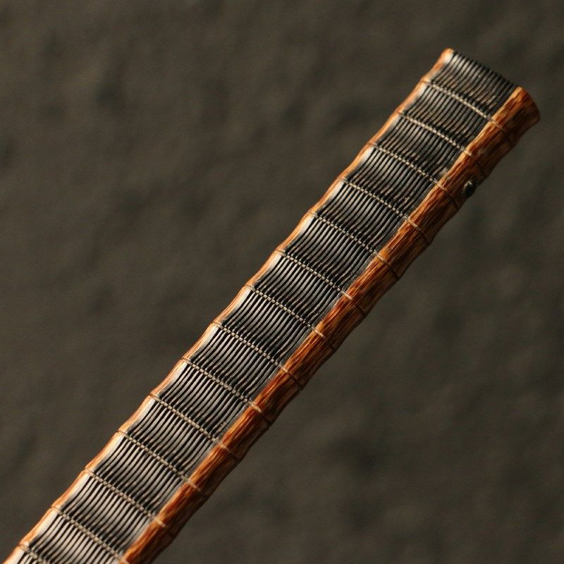 【周献忠】95寸16方16方纯手工精工制作芝麻竹老料乌木小骨折扇 - 图0