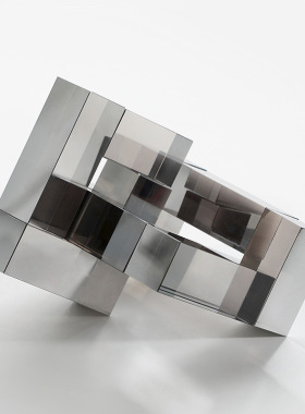 简约现代电镀金属透明水晶几何摆件 样板间客厅茶几桌面软装饰品