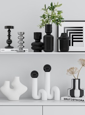 现代简约高级感大地色软装艺术摆件高档装饰品家居客厅酒柜摆设