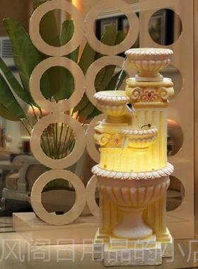 正品欧式大喷鱼池水客厅泉流水景家居装饰品摆设财风水轮水招幕墙