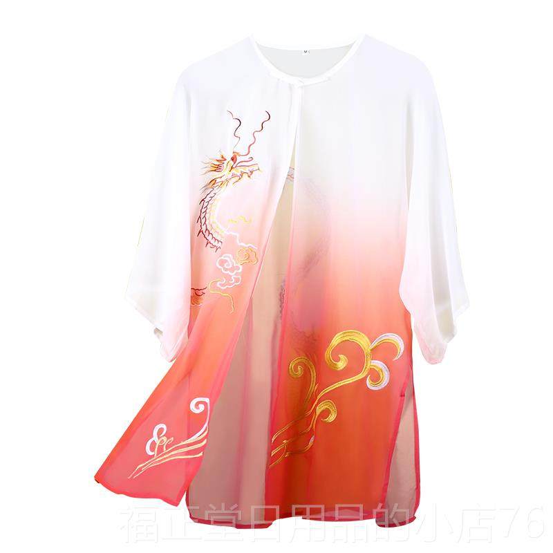 高档宏极花绣搭外披纱渐女变春夏中国风武术练功男太极团队表演刺 - 图2