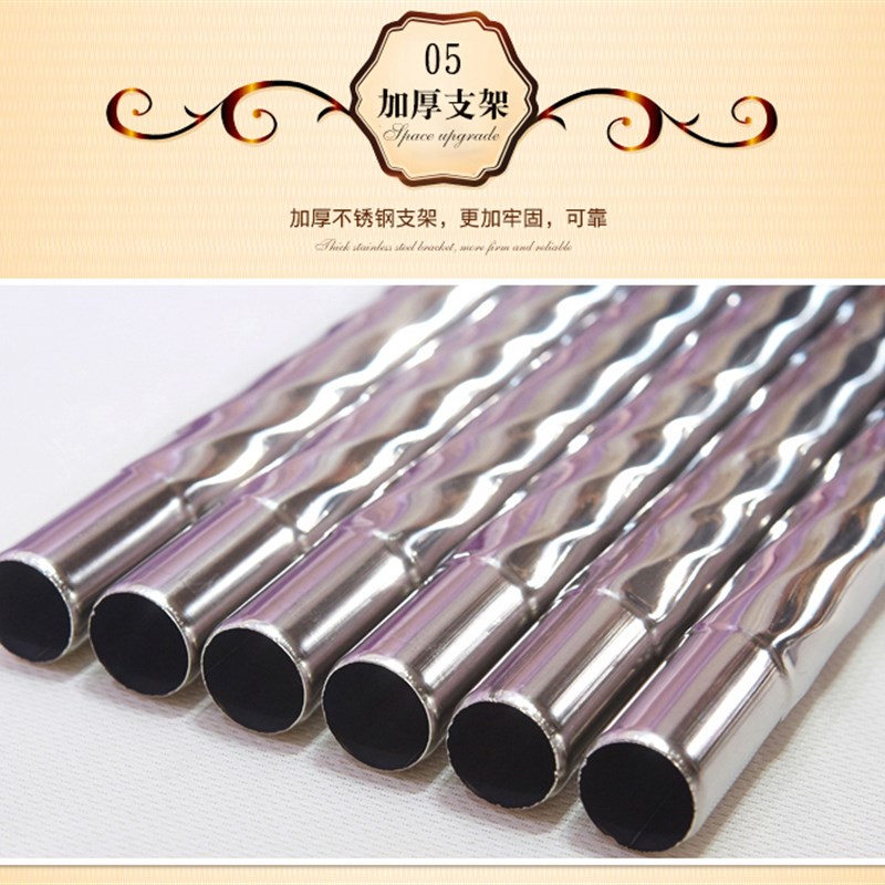 蚊帐支架落地加粗不锈钢管蚊帐杆1.5米1.8米2米 蚊帐架子配件床架 - 图3
