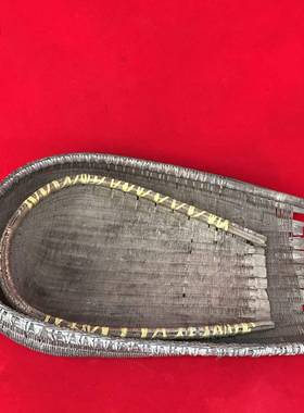 俗老物竹编簸箕淘米篮件怀thu+lzn%旧民农村旧货簸箕老式农具收藏