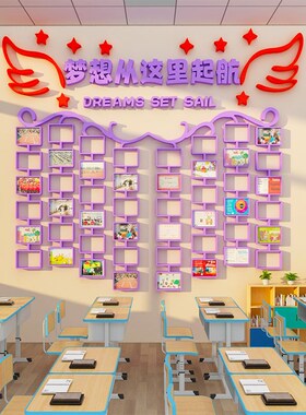 培训机构班级文化照片墙贴纸教室布置装饰创意学生风采展示黑板报
